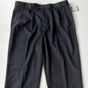 NWT Alan Flusser Golf Pant Navy Blue Men 36x32 Pleated Cuffed No Iron Athleisure